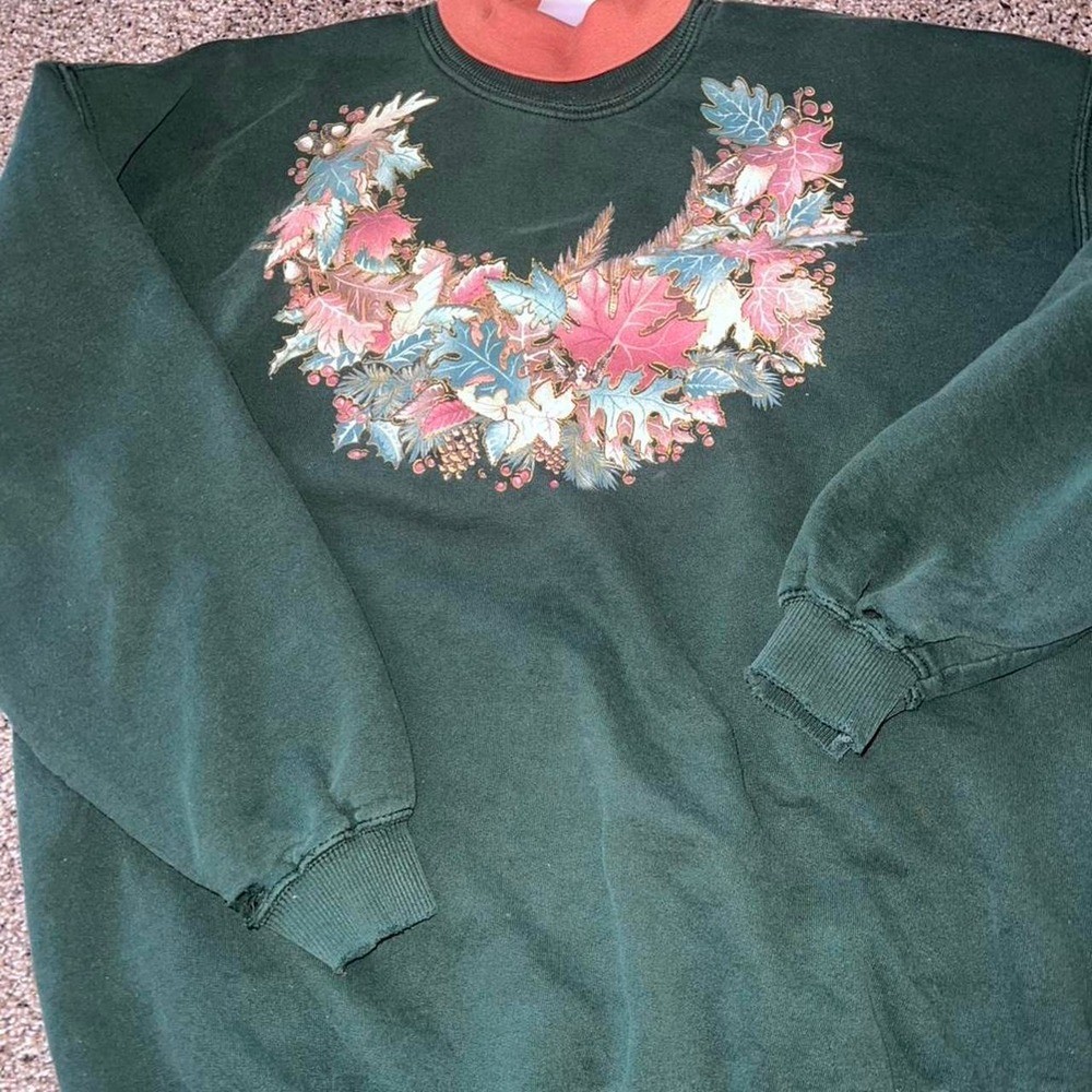 VTG Fall Crew Neck- Orange Turtle Neck Size XL- Distressing- see photos